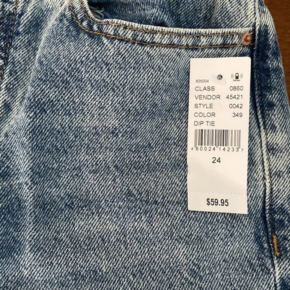 NWT Pacsun ultra high rise slim jeans dip tie size 24 - Picture 3 of 16